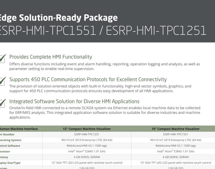 研華ESRP-HMI-TPC1551 Machine Visualization with 15" Compact Touch Panel PC