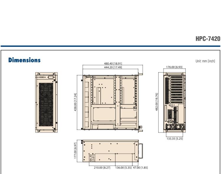 研華HPC-7420 用于EE-ATX/EATX/ATX主板的4U 短深度服務(wù)器機(jī)箱，帶有11個(gè)FH/FL擴(kuò)展插槽