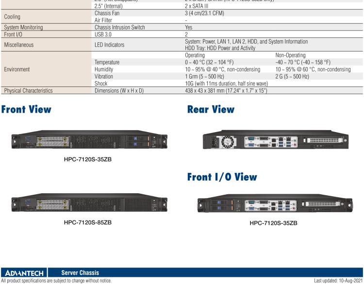 研華HPC-7120S 1U 上架式服務(wù)器短機(jī)箱，適用Micro ATX/ATX 服務(wù)器主板，支持1*全高/半長PCIe x16擴(kuò)展插槽