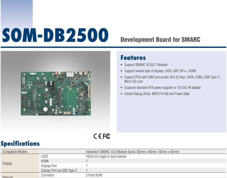 研華SOM-DB2500 SMARC 2.0 開發(fā)板