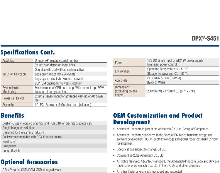 研華DPX-S451 The DPX?-S451 is based on the AMD Ryzen? Embedded R2000 Series platform. . Four DisplayPort ports and graphics card are supported