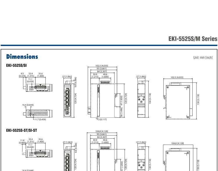 研華EKI-5525SI 1光4電百兆ProView(組態(tài))系列工業(yè)以太網(wǎng)交換機(jī)（包含單模/多模、SC/ST接口）