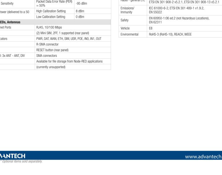 研華BB-SG30000525-42 SmartSwarm 342 Gateway - Wired Ethernet, International Power Supply