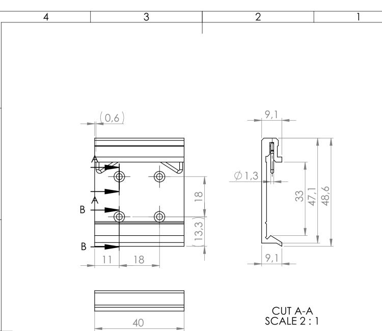 研華BB-SBD40 Metal DIN holder, v2, SmartFlex, SmartMotion