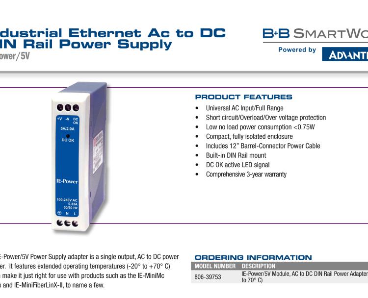 研華BB-806-39753 工業(yè)以太網(wǎng)交流至直流 DIN 導(dǎo)軌電源