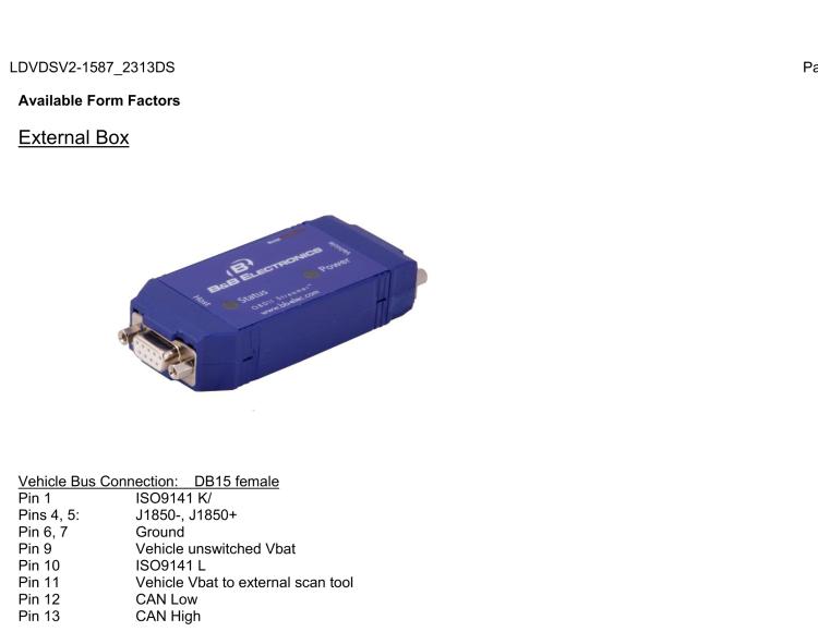 研華BB-LDVDSV2-S-P9D OBDII STREAMER W/ PIN 9 POWER OUT