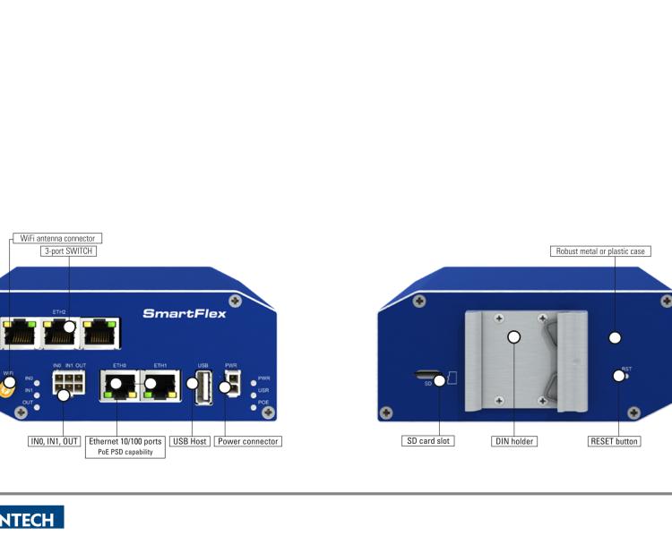 研華BB-SR30000121-SWH SmartFlex, Global, 5x Ethernet, Metal, EU Accessories