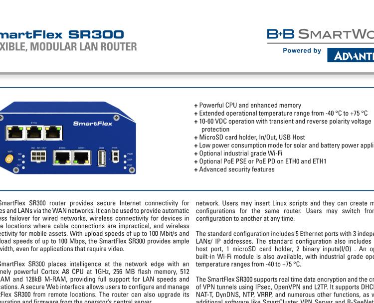 研華BB-SR30018110-SWH SmartFlex, Global, 5x Ethernet, Wi-Fi, PoE PSE, Plastic, Without Accessories