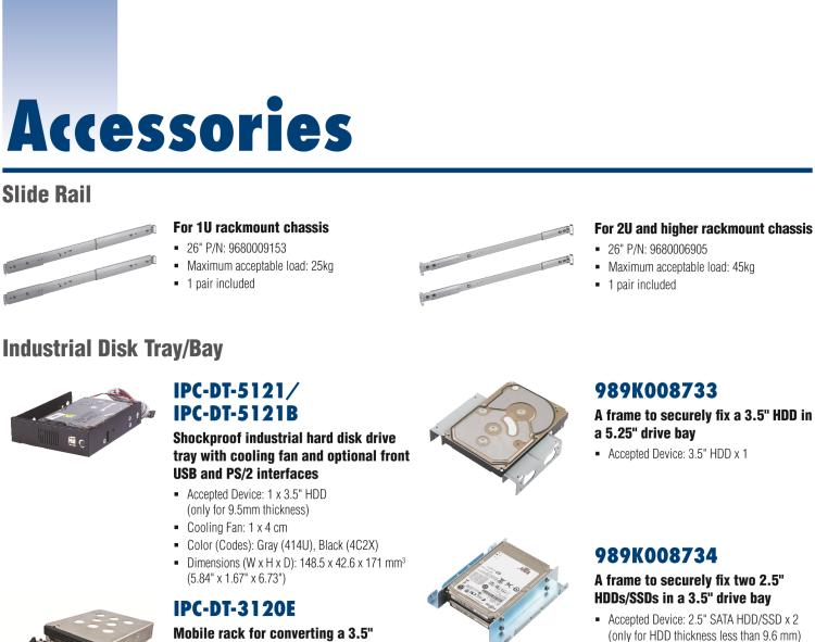 研華989K008734 Frame Module to securely fix two 2.5" HDDs in a 3.5" drive bay