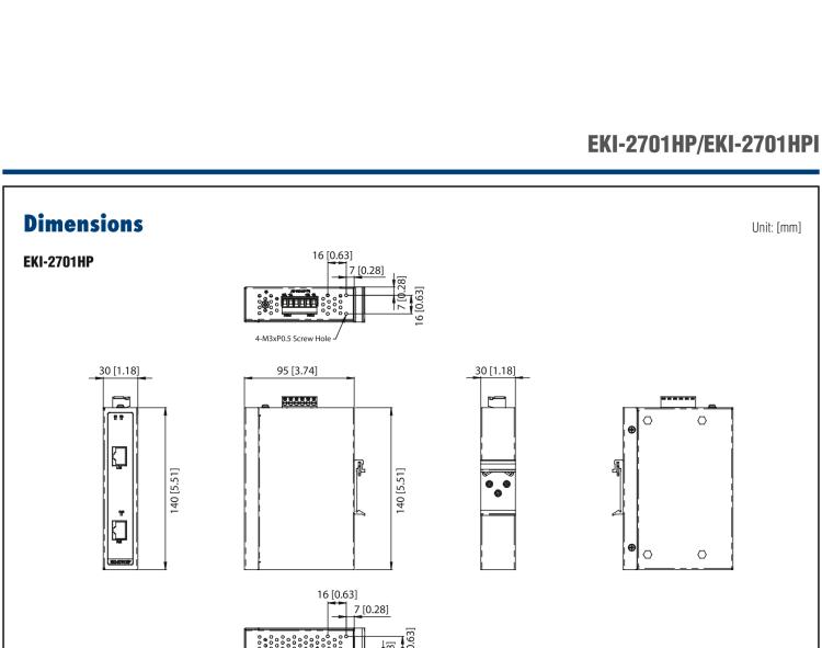 研華EKI-2701HPI IEEE 802.3af/at 工業(yè)寬溫型PoE分離器