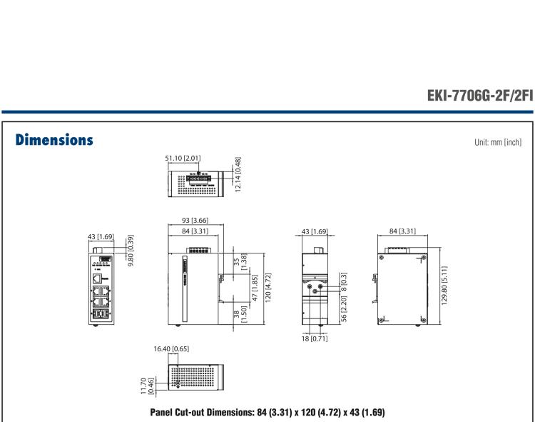 研華EKI-7706G-2FI 4GE+2G SFP網(wǎng)管型工業(yè)以太網(wǎng)交換機(jī)，-40～75℃