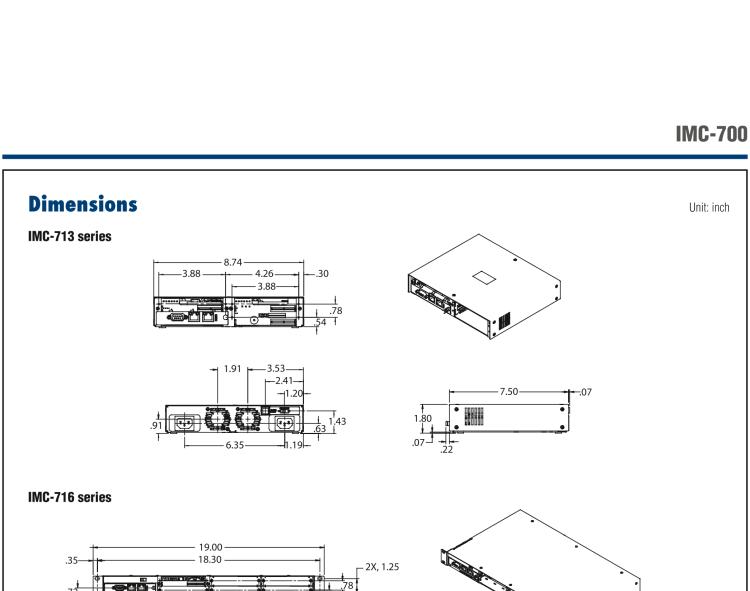 研華IMC-713-DC Managed Modular 3-slot Media Converter Chassis, DC Power (also known as MediaChassis 850-10949-DC)