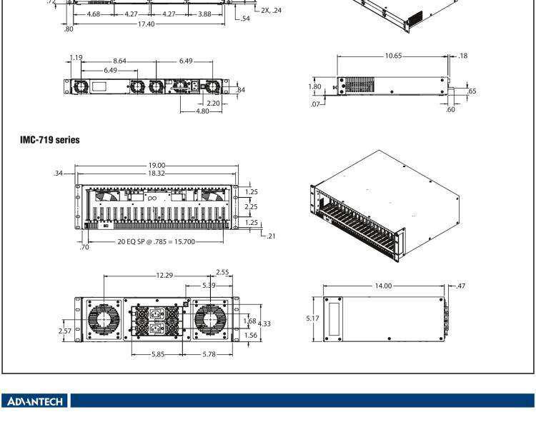 研華IMC-716-DC Managed Modular 6-slot Media Converter Chassis, DC Power (also known as MediaChassis 850-10953-DC)