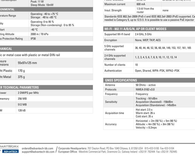 研華BB-SR30800310 SmartFlex, AUS/NZ, 2x Ethernet, 1x RS232, 1x RS485, Plastic, Without Accessories