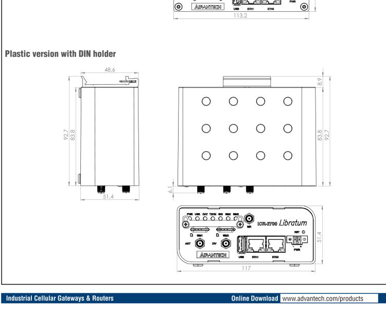 研華ICR-2734 ICR-2700, EMEA, 2× ETH, USB, Metal, No ACC