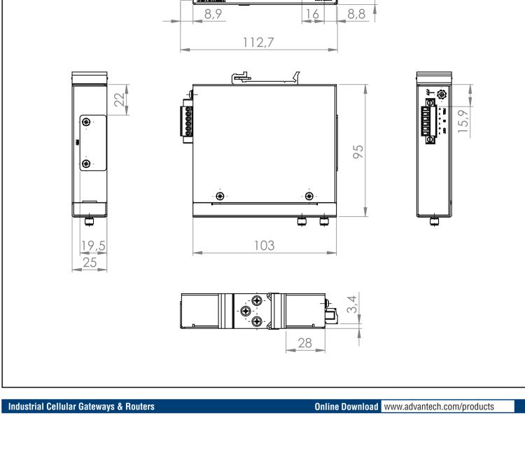 研華ICR-2041 ICR-2000, NAM, 1x Ethernet, Metal, Without Accessories