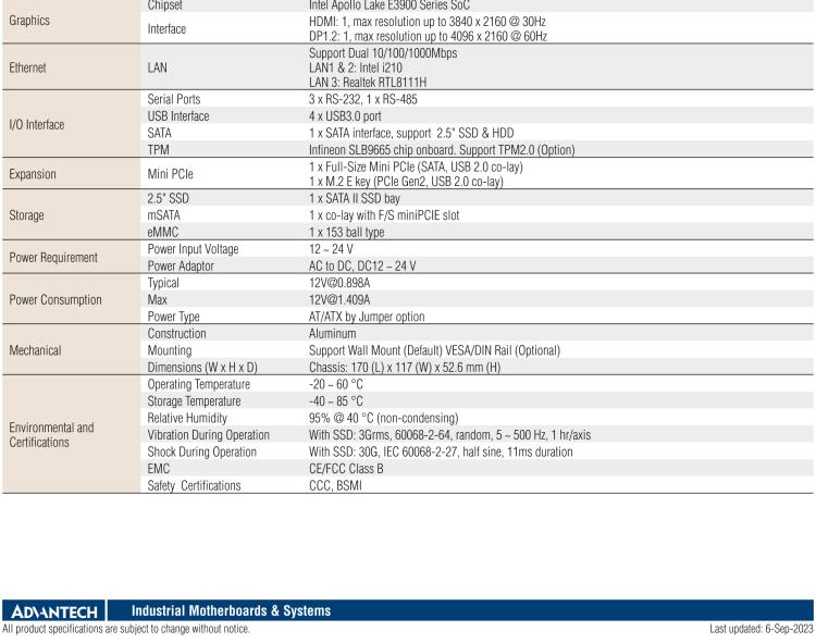 研華EPC-U2217 Intel Atom第六代Apollo Lake無風(fēng)扇嵌入式工控機(jī)，3LAN，板載eMMC，CANBUS