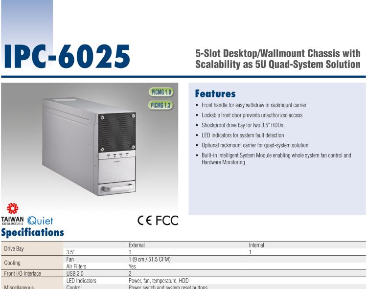 研華IPC-6025 5槽臺式/壁掛式機箱，支持多系統(tǒng)解決方案擴展