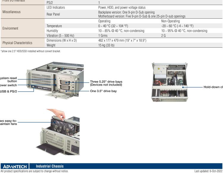 研華IPC-610-H 4U上架式機(jī)箱，支持LED指示 & 聲音警報通知