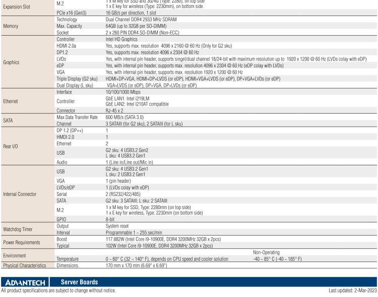 研華AIMB-277 適配Intel? 第10代 Core? i 系列處理器，搭載Q470E芯片組。性能強勁，適用于高端應(yīng)用領(lǐng)域。