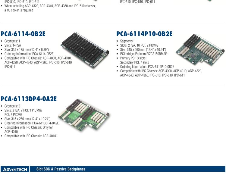 研華PCA-6114P4-0C2E 14 槽 PICMG BP, 8個(gè)ISA, 4個(gè)PCI, 2個(gè)PICMG槽