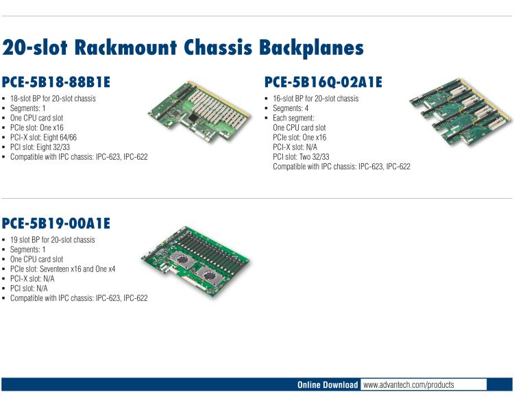 研華PCE-5B04 4-slot BP for 5-slot chassis