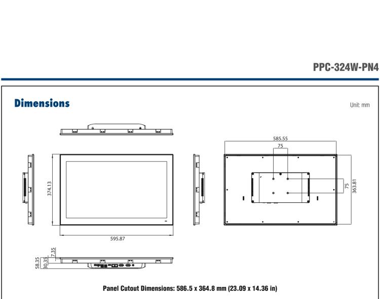 研華PPC-324W-PN40B 23.8" 寬屏無(wú)風(fēng)扇工業(yè)平板電腦, 搭載Intel? Pentium? N4200 四核心處理器