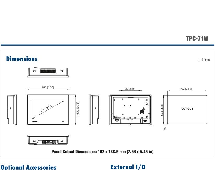 研華TPC-71W 7寸觸摸屏電腦，搭載ARM Cortex?-A9處理器