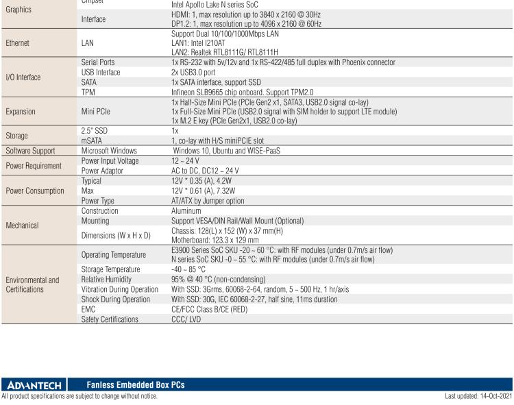 研華UTX-3117 低功耗，緊湊型，4G/WIFI/ BT/LoRa/NB IoT 物聯(lián)網(wǎng)邊緣智能網(wǎng)關(guān)