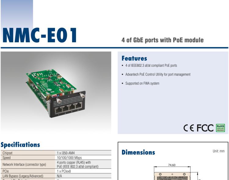 研華NMC-E01 4 of GbE ports with PoE module