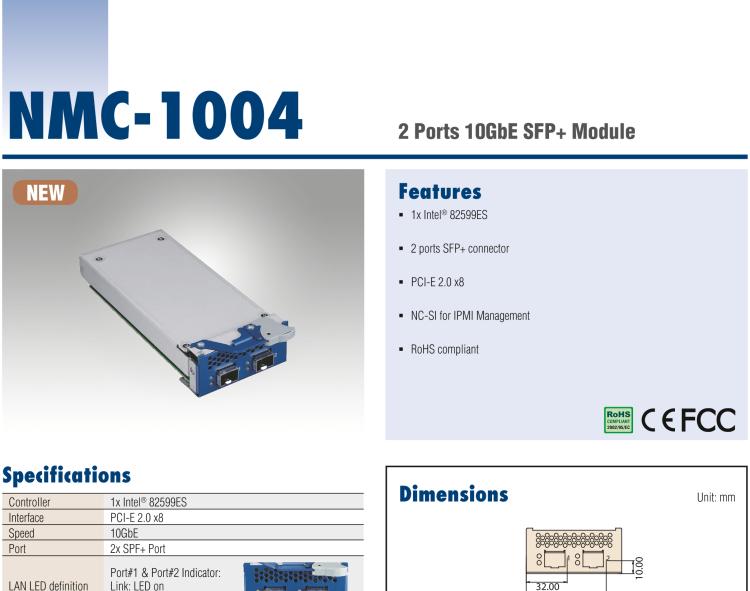 研華NMC-1004 2 Ports 10GbE SFP+ Module