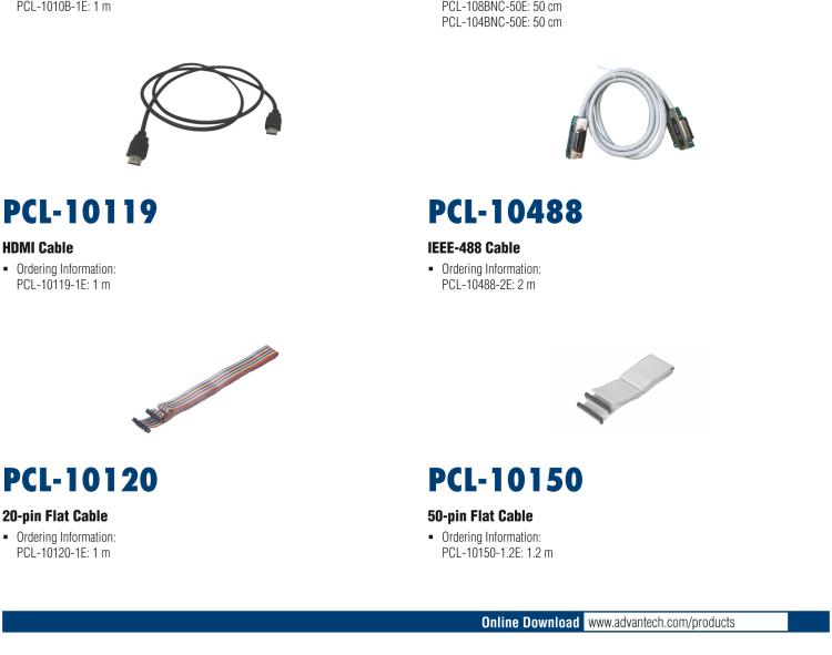 研華PCL-10488 IEEE-488 Cable, 2m