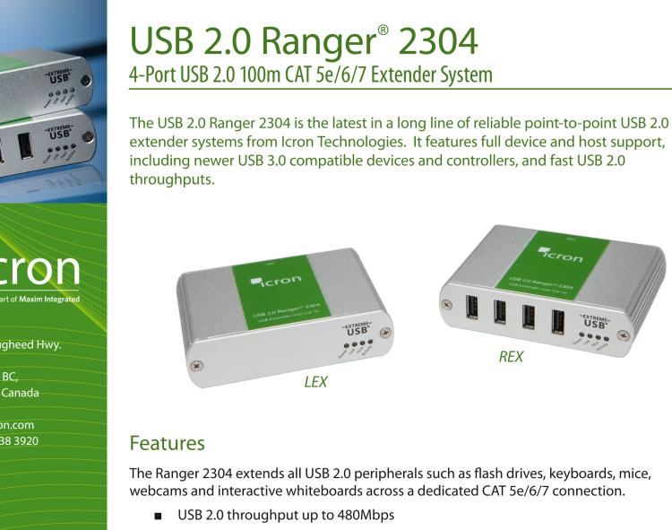 研華BB-00-00348 USB Extender, 4 Port, USB 2.0 over CAT 5e, 100m, EU Power Supply