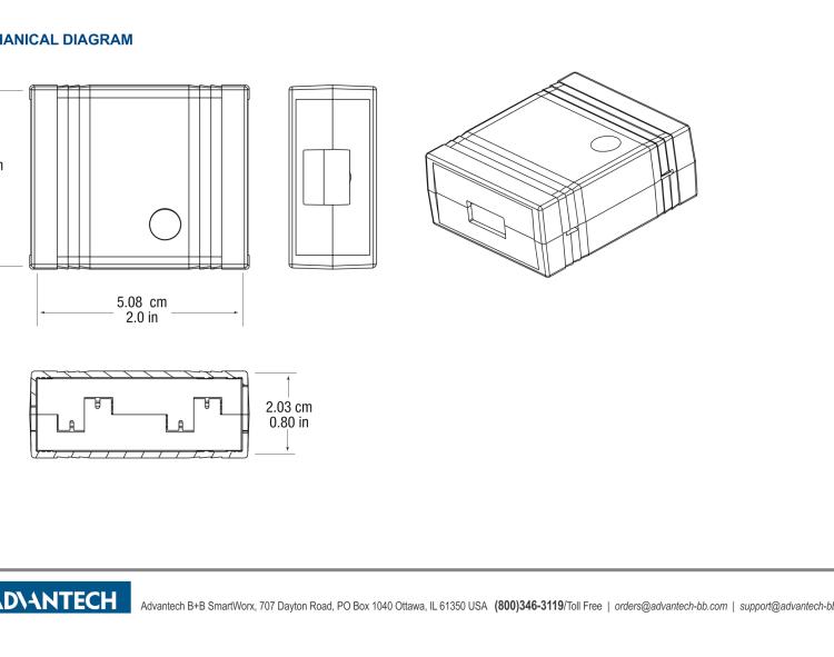 研華BB-UH401-2KV USB 2.0 2 kV隔離器，1端口，12 Mbps全速