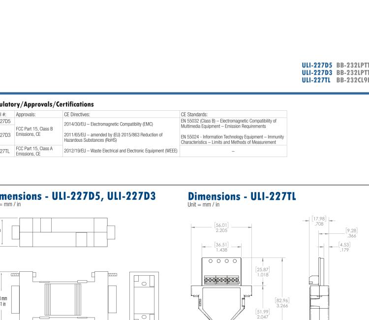 研華BB-232LPTTL ULI-227D5 RS-232（DB9母頭）至5V TTL（DB9公頭）轉(zhuǎn)換器，端口供電