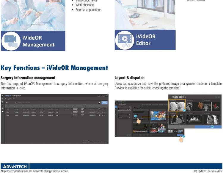 研華iVideOR iVideOR is a future-proof platform to transform surgical imaging workflows.